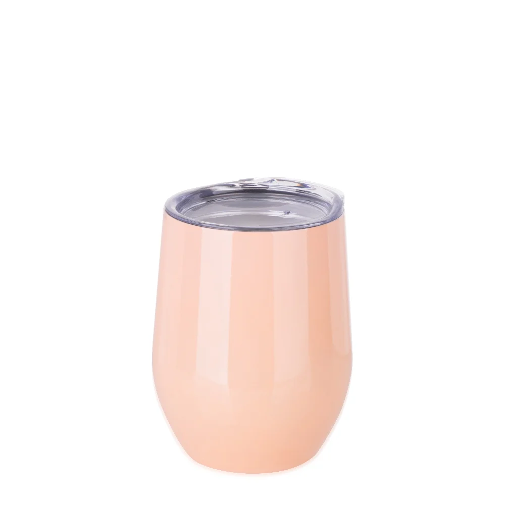 12oz 360ml Sublimation Wine Tumbler with Lid (Glossy Orange) thumbnail 1