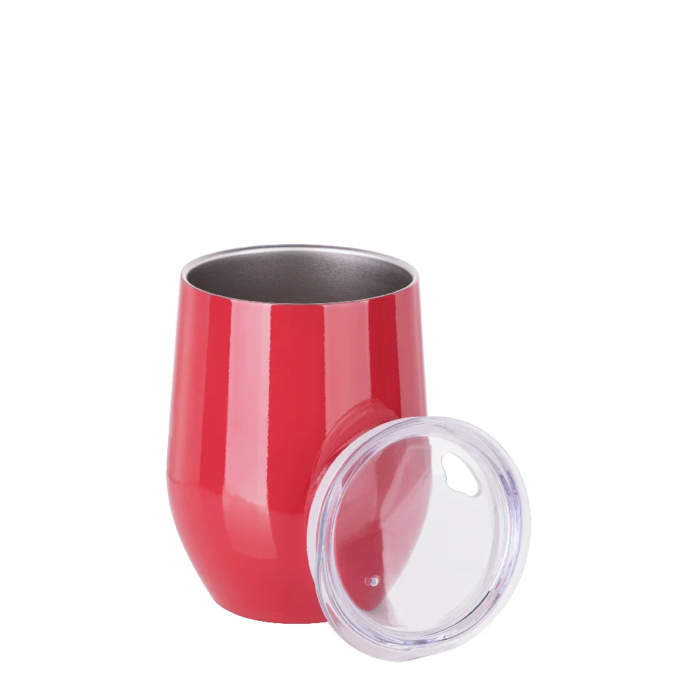 12oz 360ml Sublimation Wine Tumbler with Lid (Glossy Red) thumbnail 5