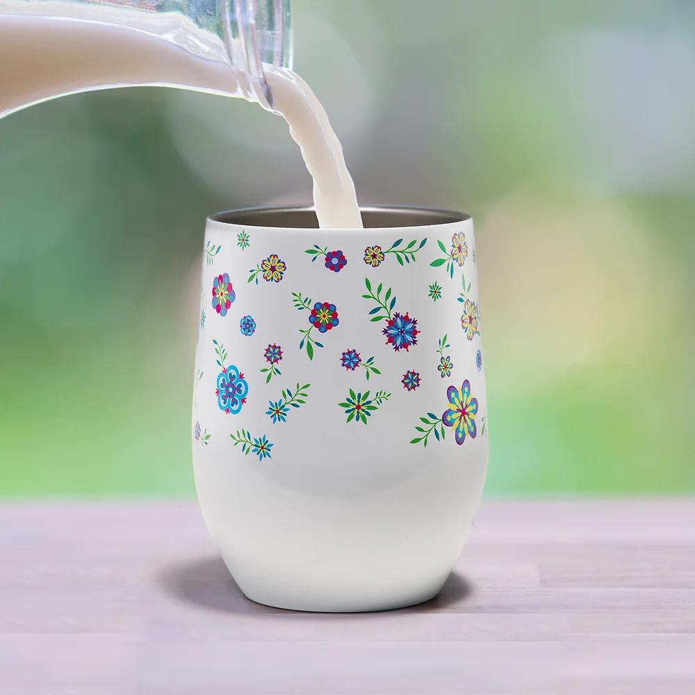 12OZ 360ml Sublimation Stainless Steel Wine Cup (Glossy White) thumbnail 2