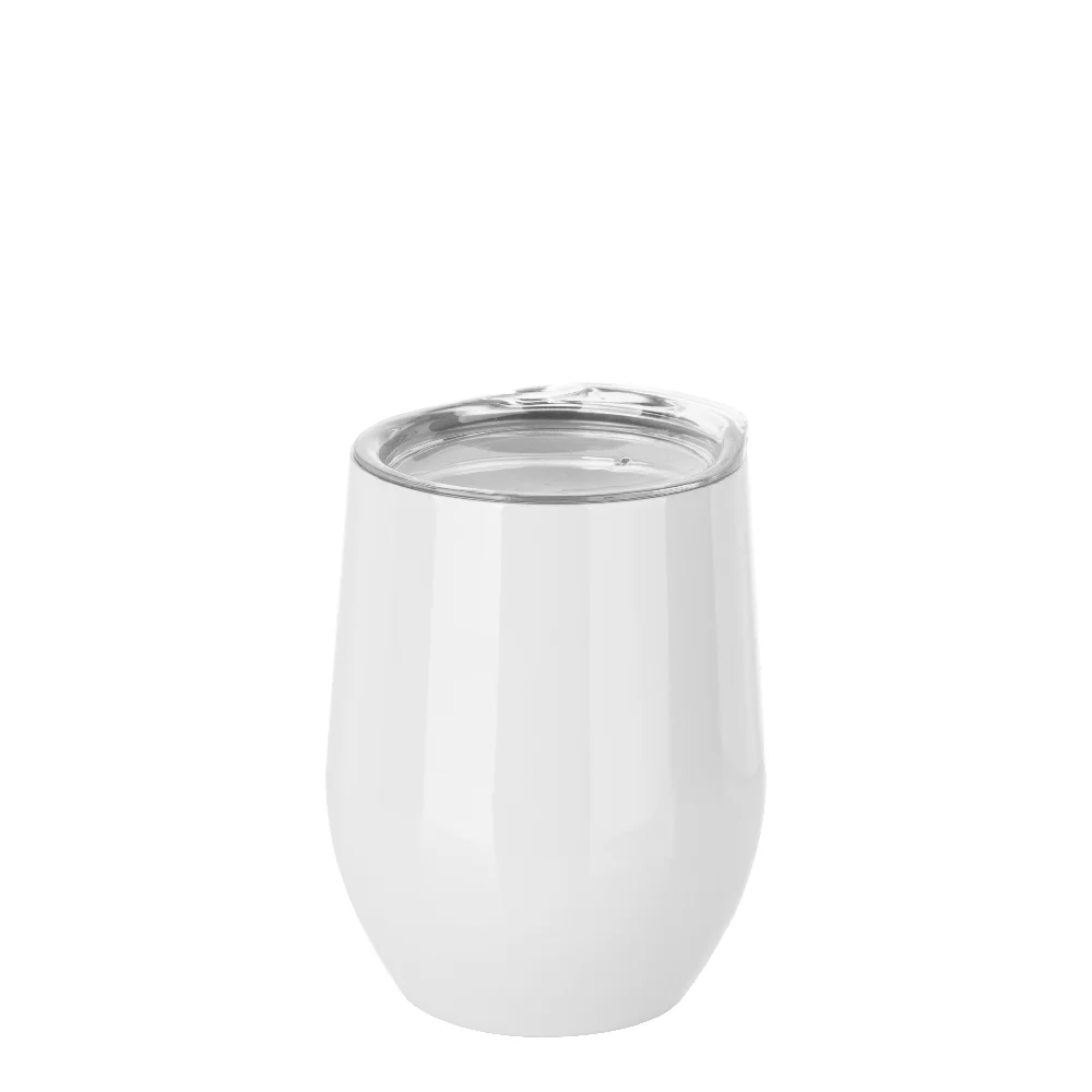 12OZ 360ml Sublimation Stainless Steel Wine Cup (Glossy White) - image 1
