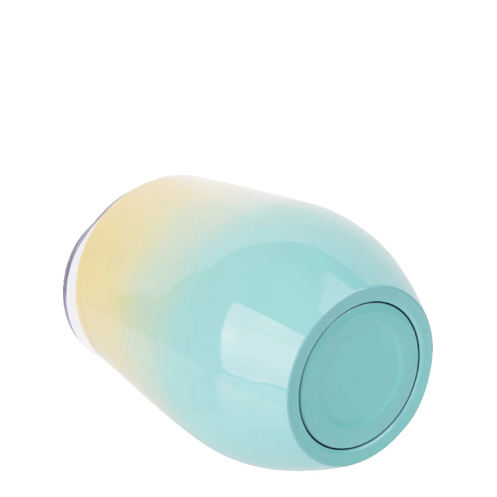 12oz 360ml Sublimation Wine Tumbler with Lid (Ombre Yellow+Blue) thumbnail 5