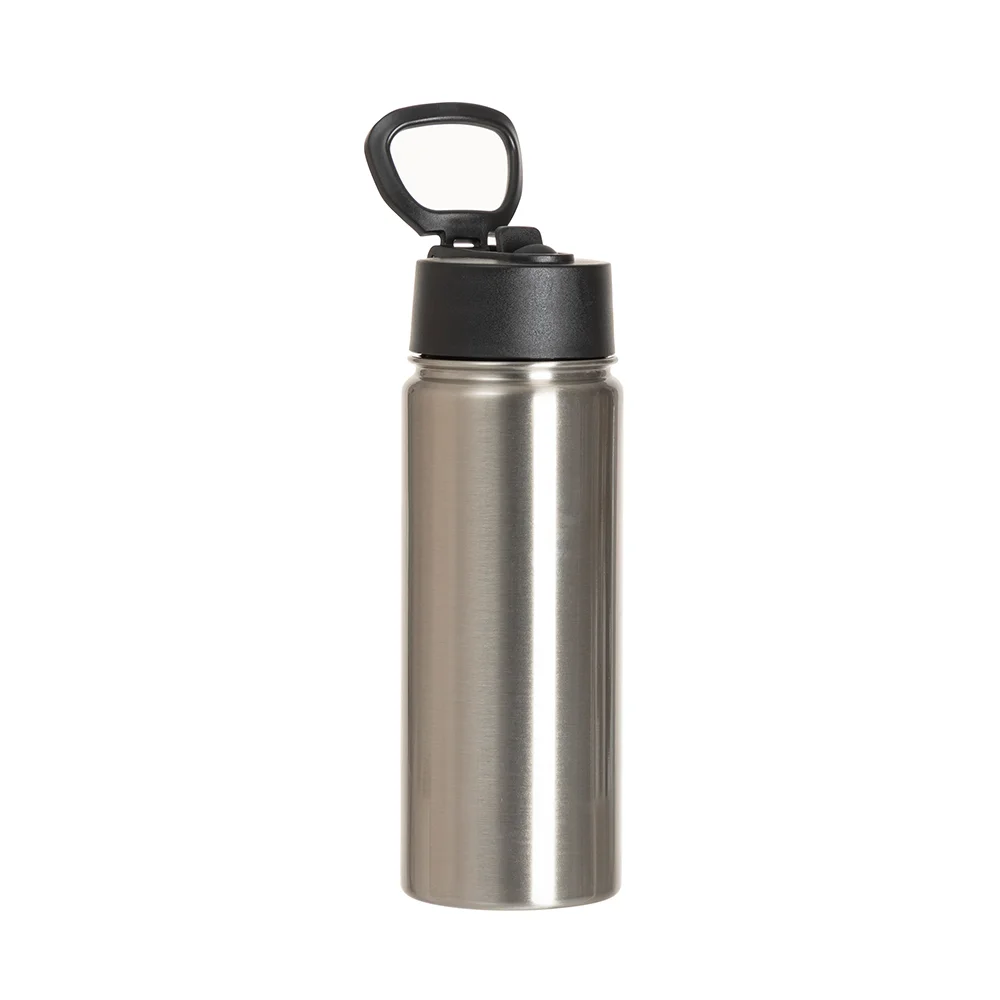 27OZ 800ml Stainless Steel Water Bottle withBlack Straw Lid (Silver, Single Wall) thumbnail 4