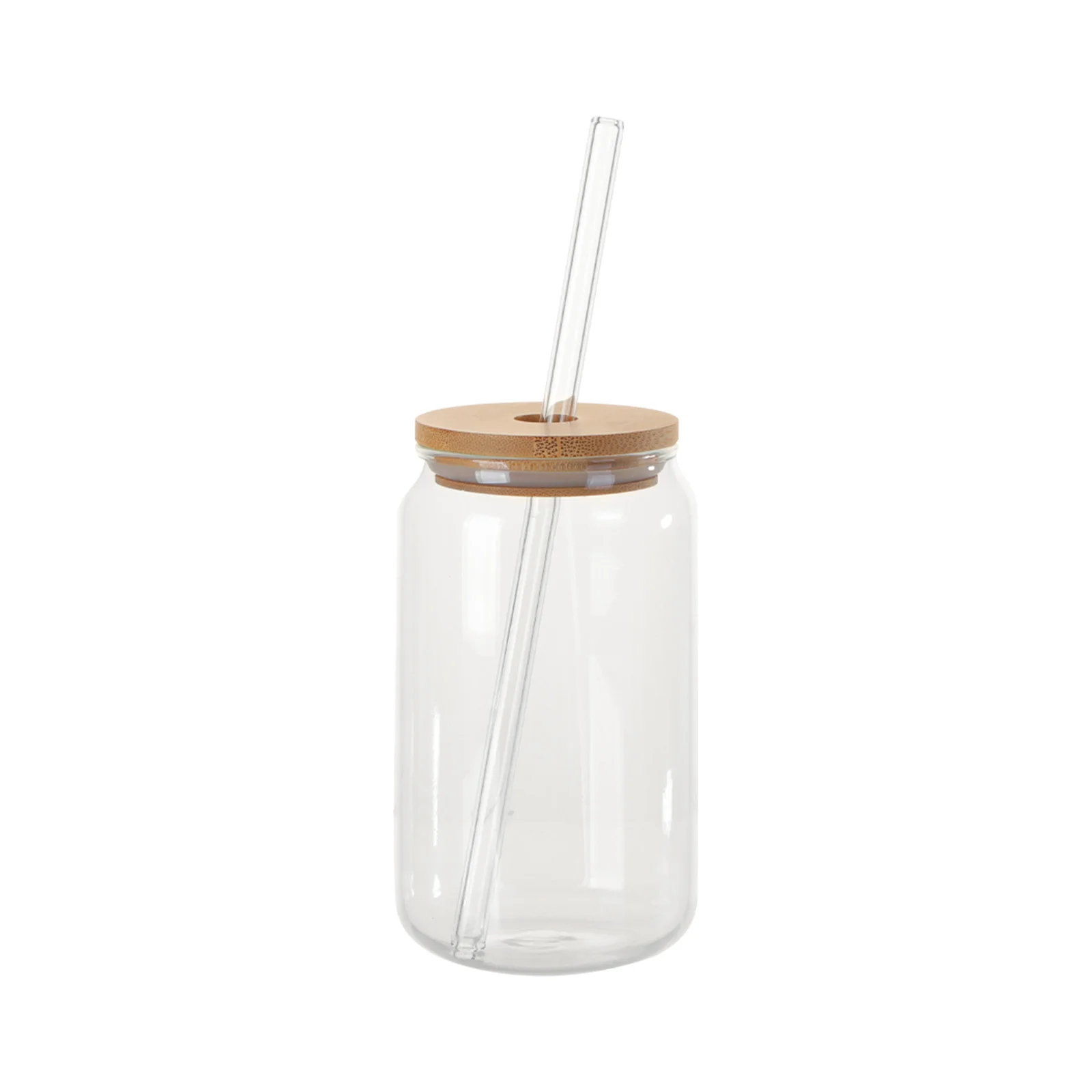 13oz/400ml Clear Glass Mugs with Bamboo lid & Glass Straw