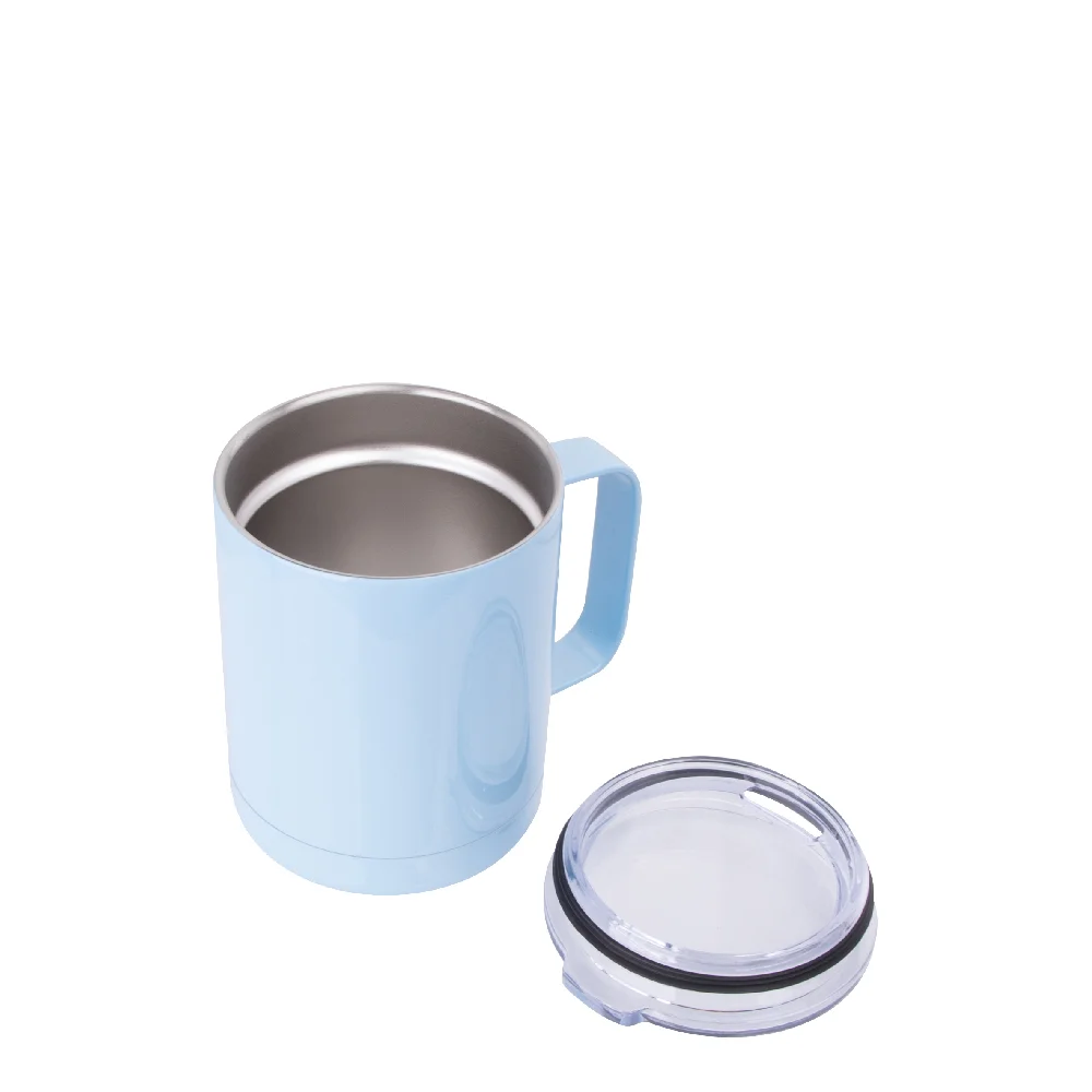 10oz Sublimation Insulated Stainless Steel Coffee Mug with Handle (Light Blue) thumbnail 5