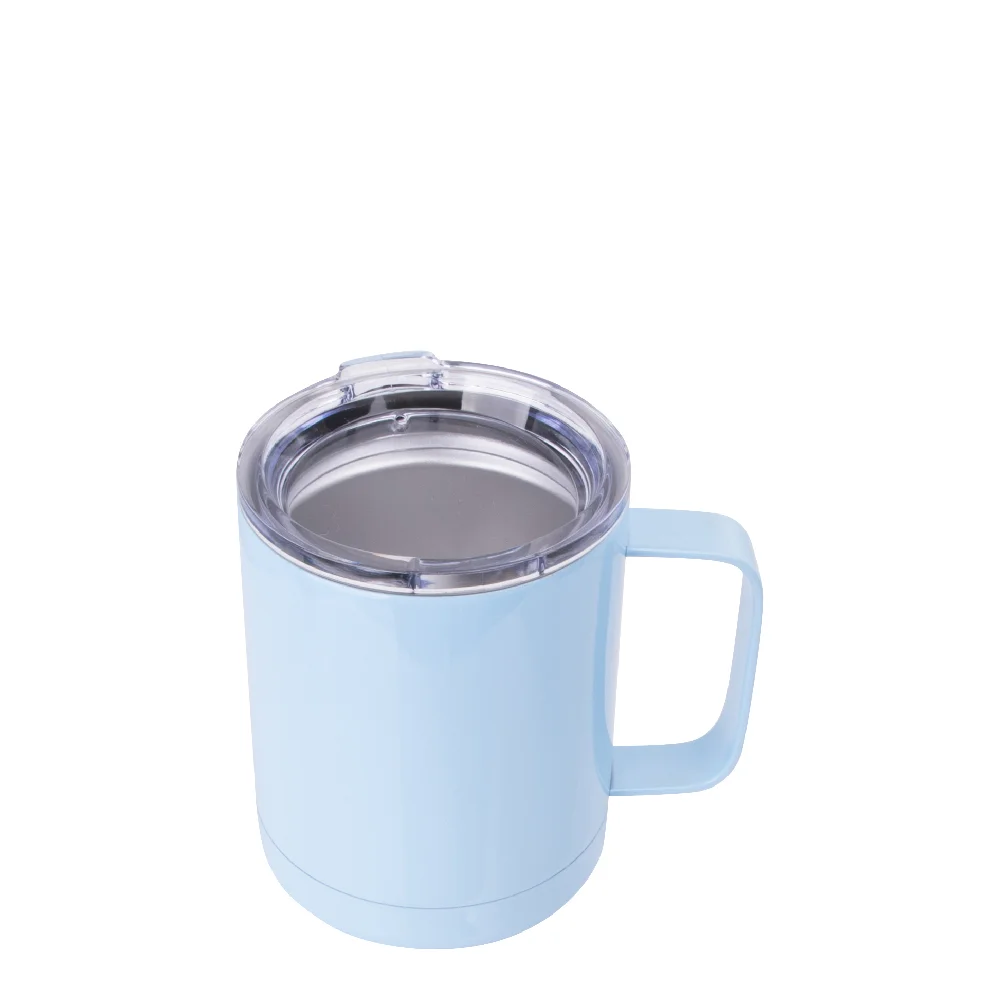 10oz Sublimation Insulated Stainless Steel Coffee Mug with Handle (Light Blue) thumbnail 6