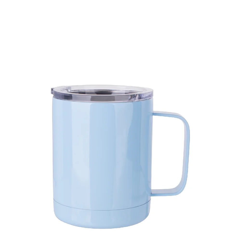 10oz Sublimation Insulated Stainless Steel Coffee Mug with Handle (Light Blue) - image 1