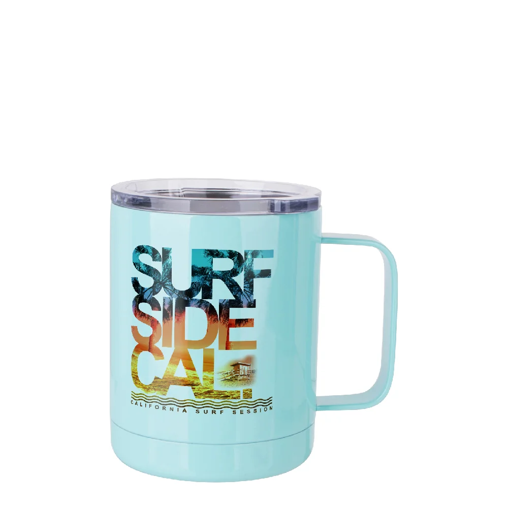 10oz Sublimation Insulated Stainless Steel Coffee Mug with Handle (Green) thumbnail 2