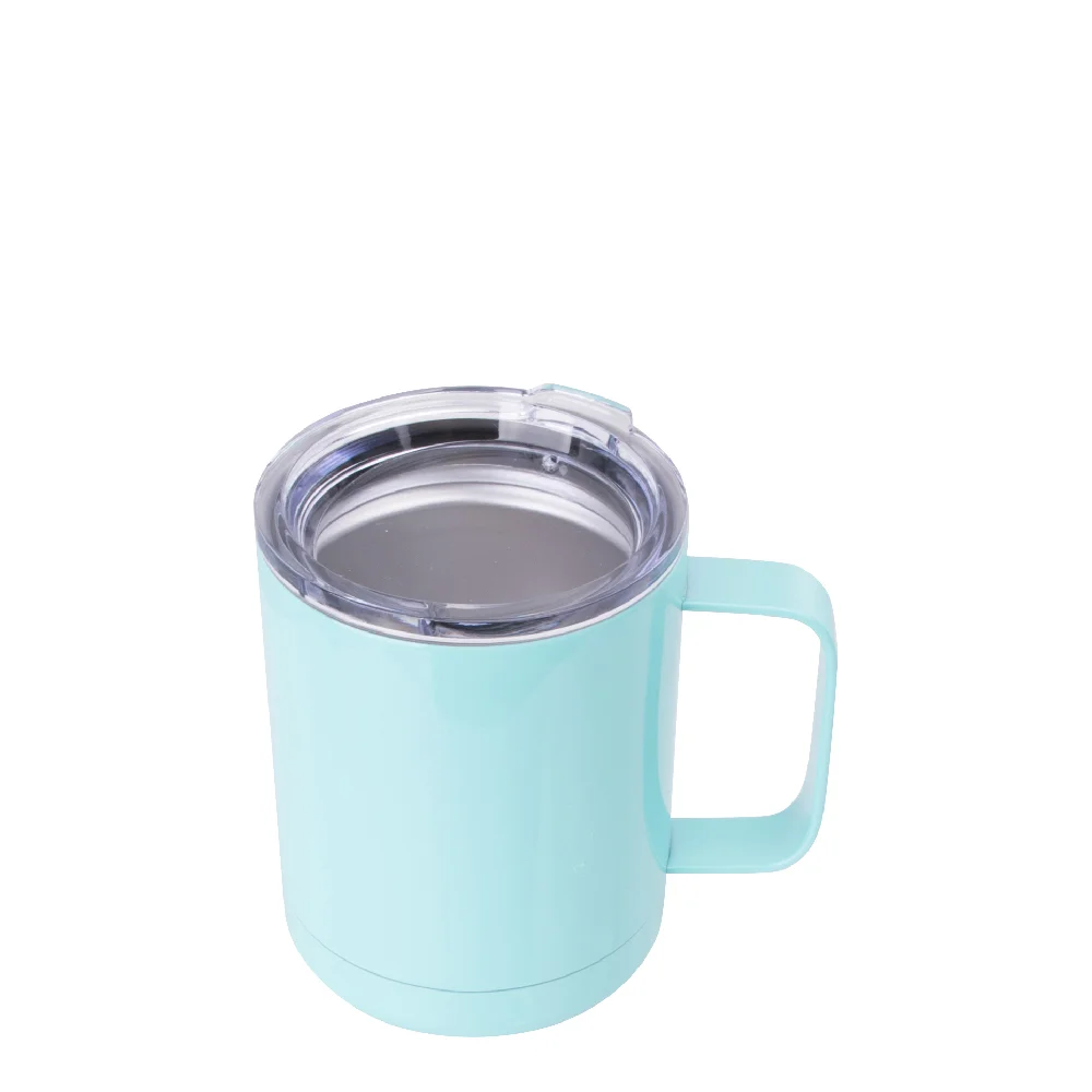 10oz Sublimation Insulated Stainless Steel Coffee Mug with Handle (Green) thumbnail 5