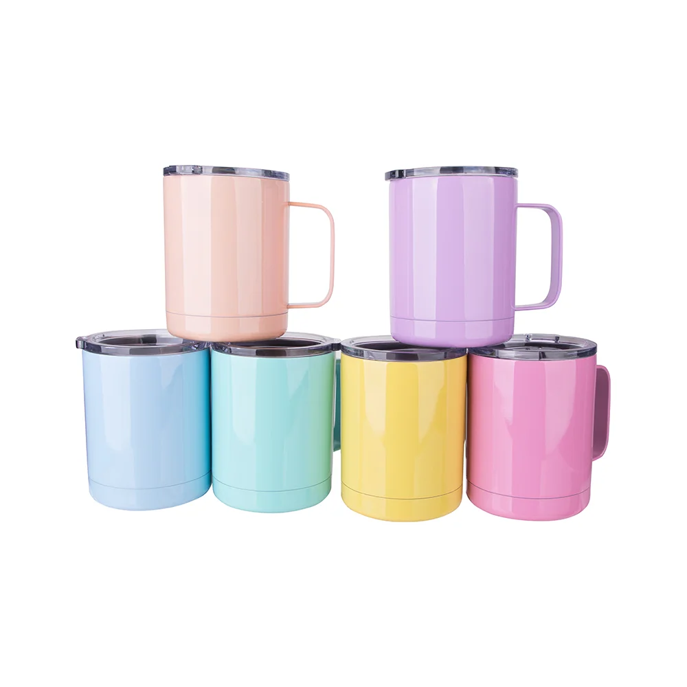10oz Sublimation Insulated Stainless Steel Coffee Mug with Handle (Green) thumbnail 6