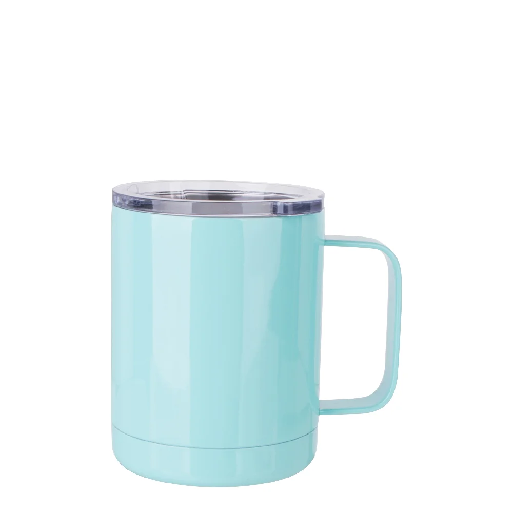 10oz Sublimation Insulated Stainless Steel Coffee Mug with Handle (Green) thumbnail 1