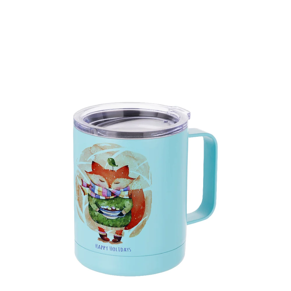 10oz Sublimation Insulated Stainless Steel Coffee Mug with Handle (Matt Mint Green) thumbnail 2