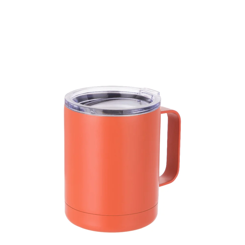 10oz Sublimation Insulated Stainless Steel Coffee Mug with Handle (Matt Orange) thumbnail 1