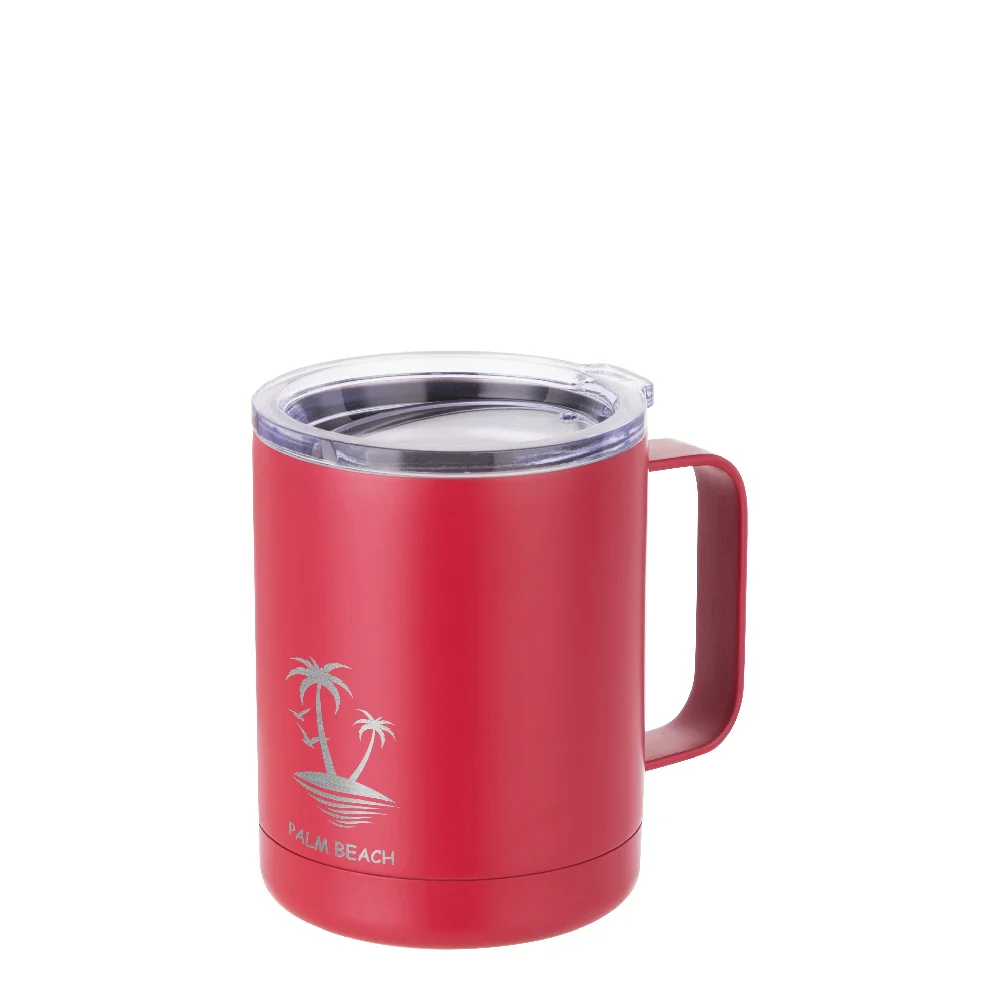 10oz Sublimation Insulated Stainless Steel Coffee Mug with Handle (Matt Red) thumbnail 4