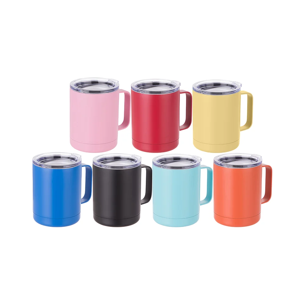 10oz Sublimation Insulated Stainless Steel Coffee Mug with Handle (Matt Red) thumbnail 6
