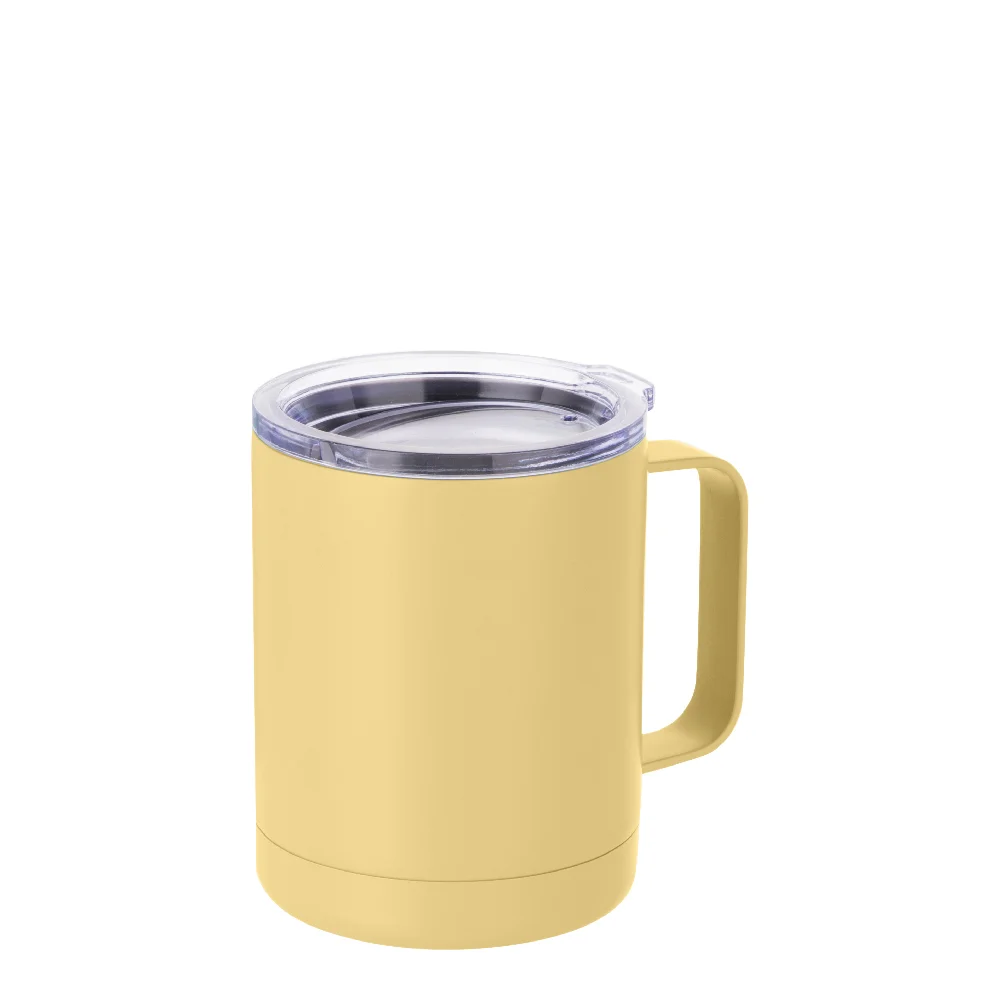10oz Sublimation Insulated Stainless Steel Coffee Mug with Handle (Matt Yellow) thumbnail 1