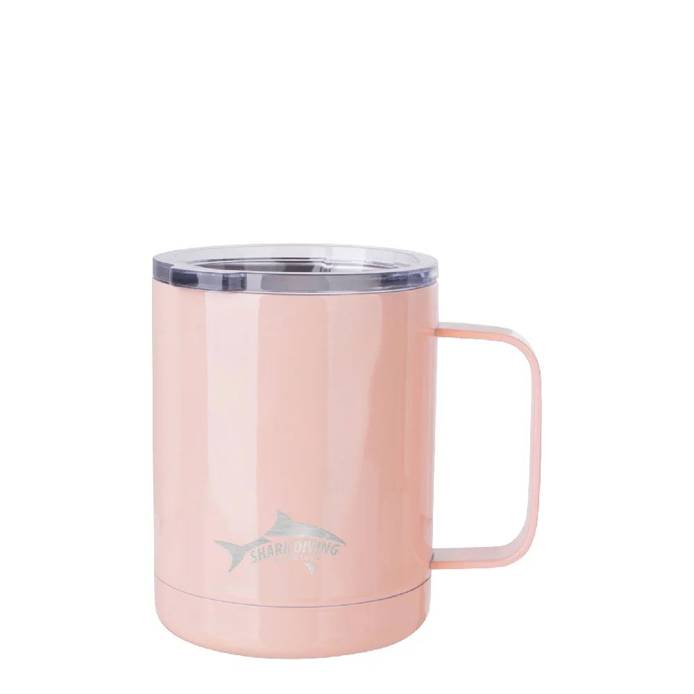 10oz Sublimation Insulated Stainless Steel Coffee Mug with Handle (Orange) thumbnail 4