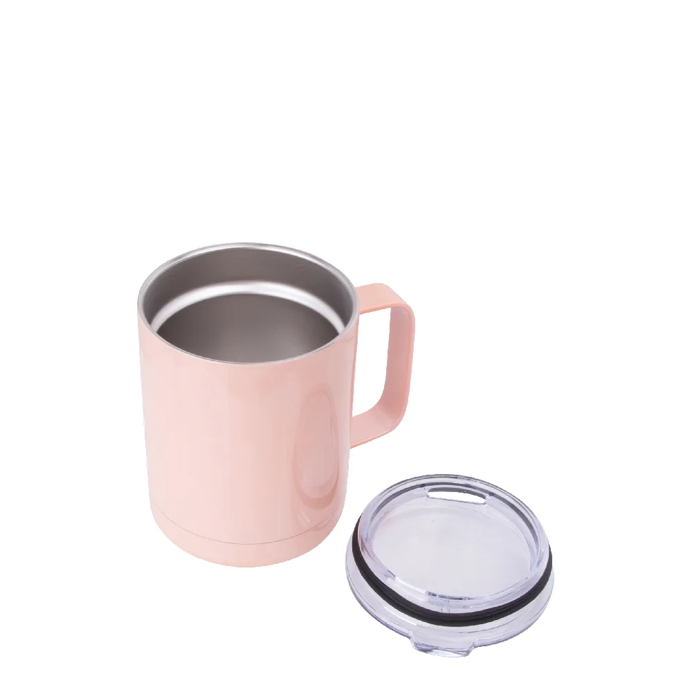 10oz Sublimation Insulated Stainless Steel Coffee Mug with Handle (Orange) thumbnail 5