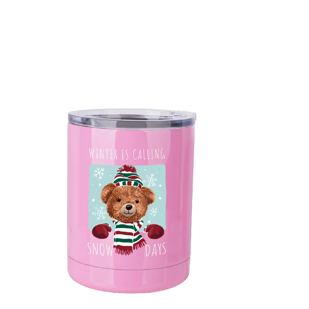 10oz Sublimation Insulated Stainless Steel Coffee Mug with Handle (Pink) thumbnail 3