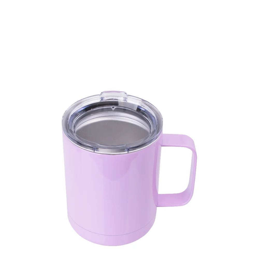 10oz Sublimation Insulated Stainless Steel Coffee Mug with Handle (Purple) thumbnail 6