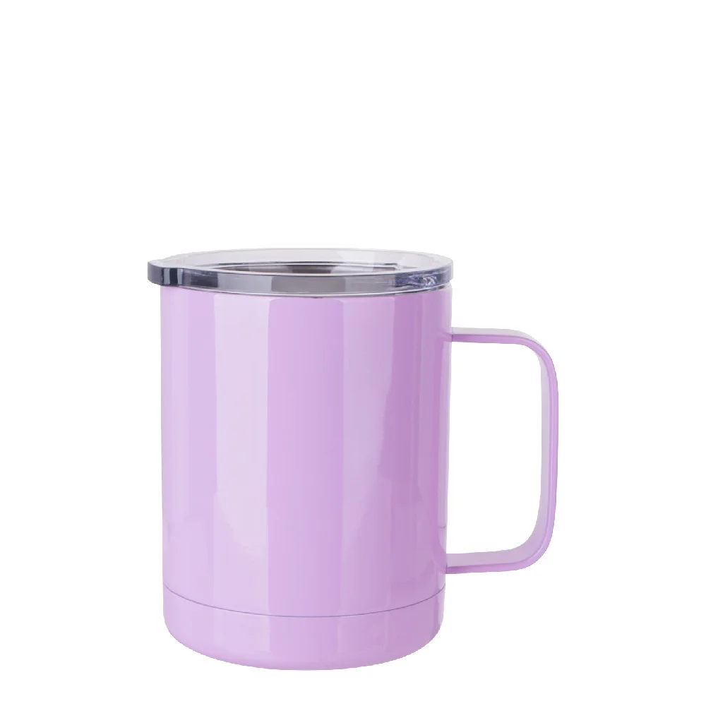 10oz Sublimation Insulated Stainless Steel Coffee Mug with Handle (Purple) thumbnail 1