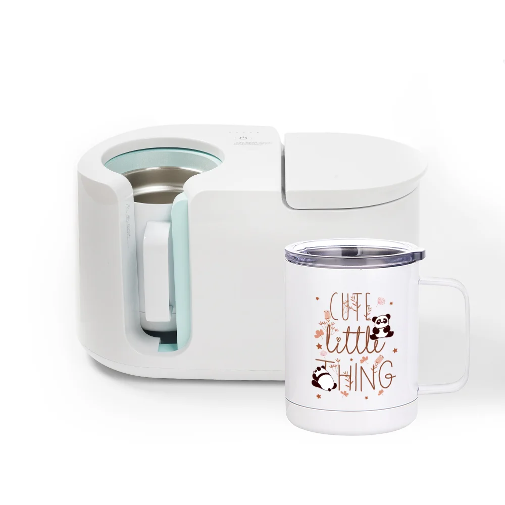 10oz Sublimation Insulated Stainless Steel Coffee Mug with Handle (White) thumbnail 6