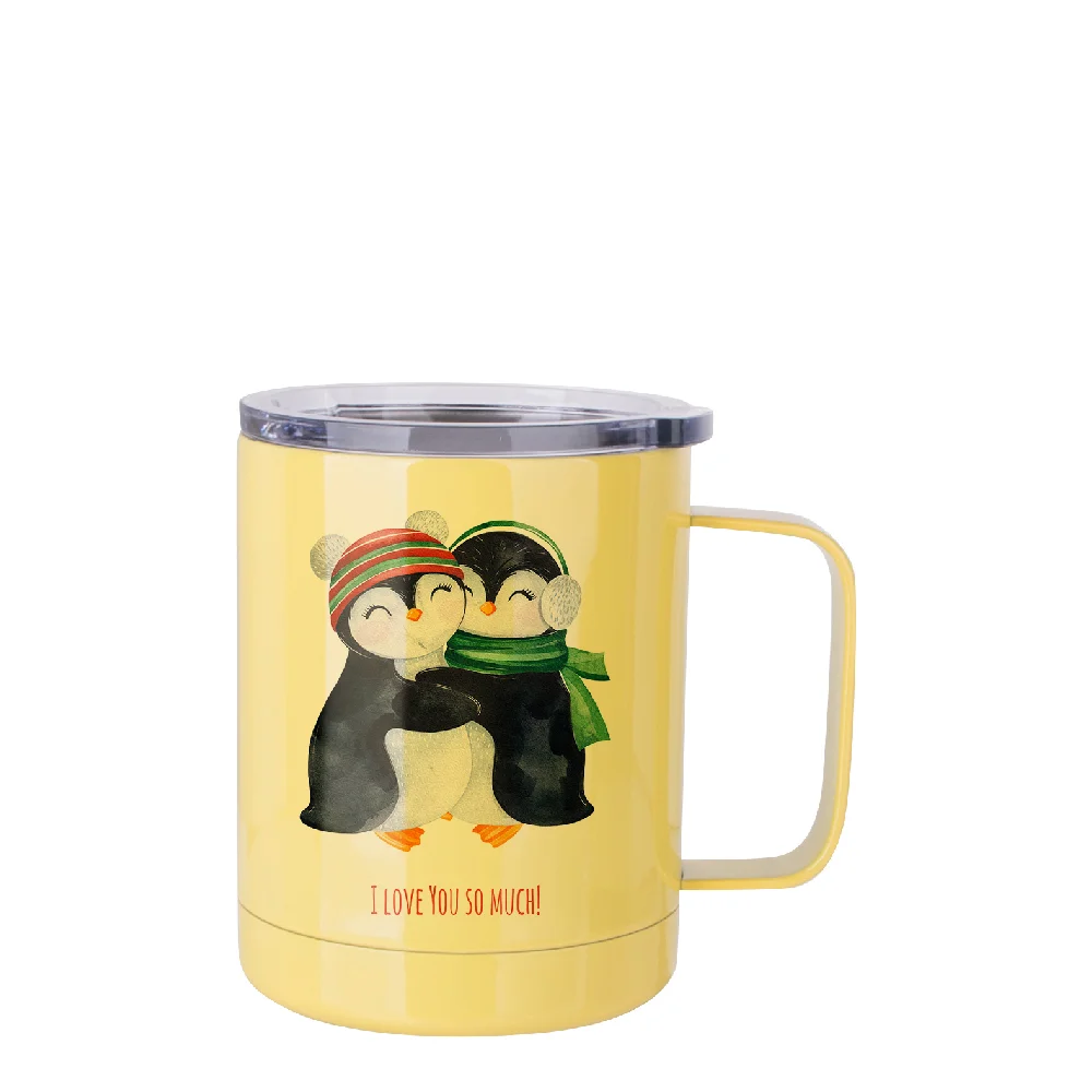 10oz Sublimation Insulated Stainless Steel Coffee Mug with Handle (Yellow) thumbnail 2