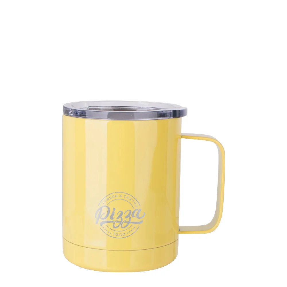 10oz Sublimation Insulated Stainless Steel Coffee Mug with Handle (Yellow) thumbnail 4