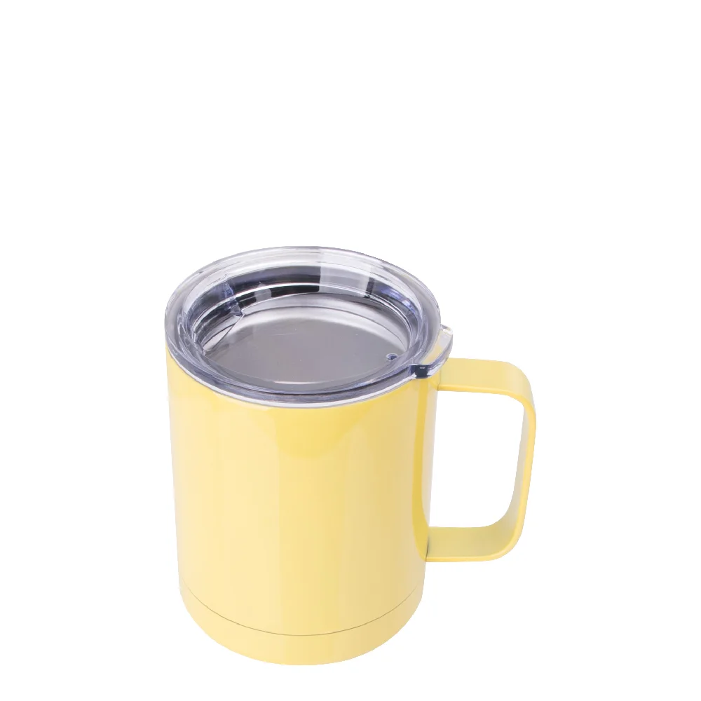 10oz Sublimation Insulated Stainless Steel Coffee Mug with Handle (Yellow) thumbnail 6