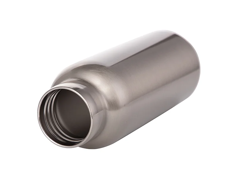 17oz 500ml Insulated Stainless Steel Water Bottle with Bamboo Lid (Silver) thumbnail 4