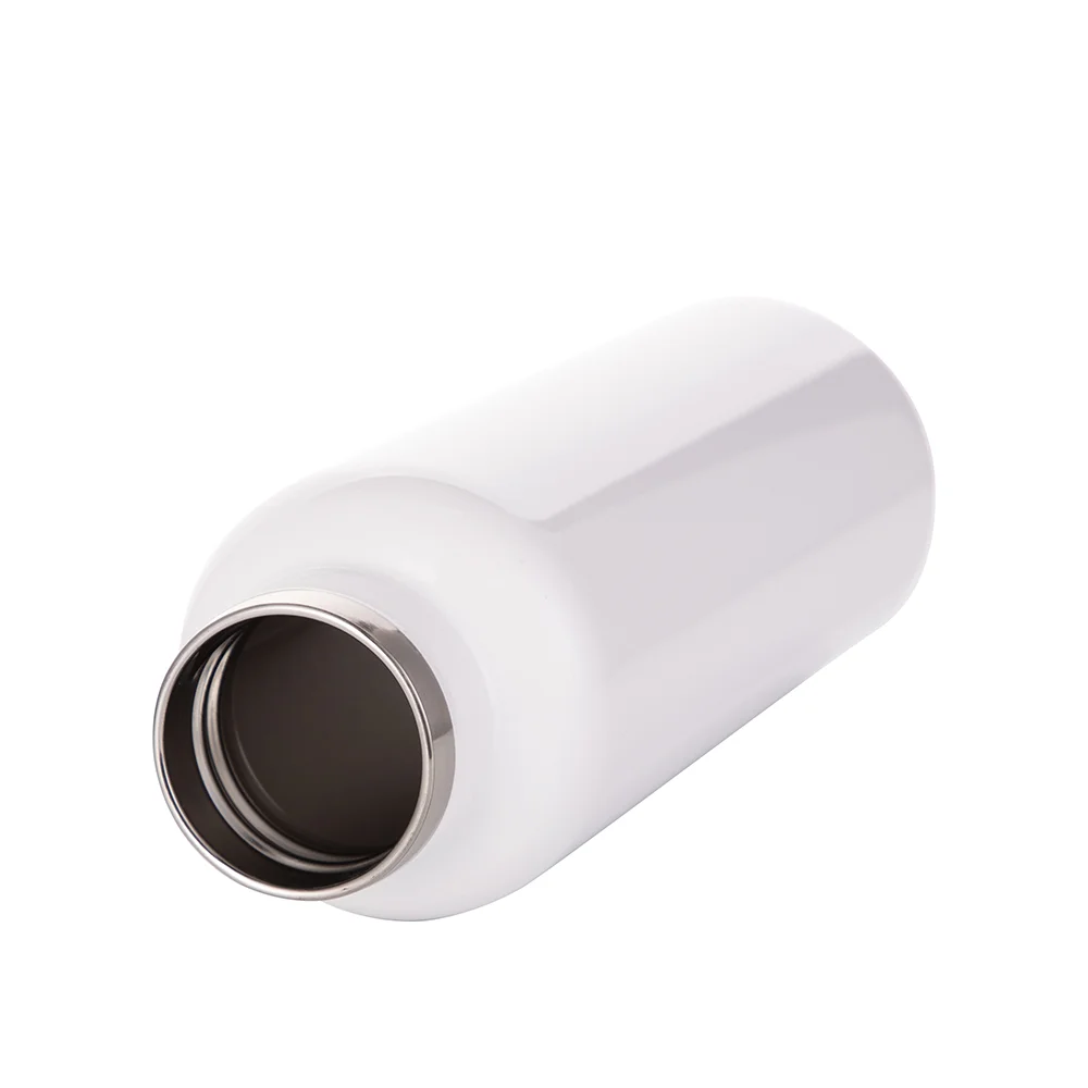 12oz/350ml Portable Bamboo Lid Stainless Steel Bottle(White) thumbnail 5