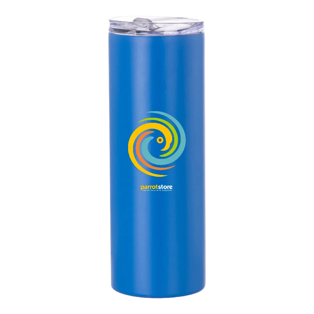 20oz Stainless Steel Sublimation Skinny Tumbler with Straw (Matt  Silver) thumbnail 4