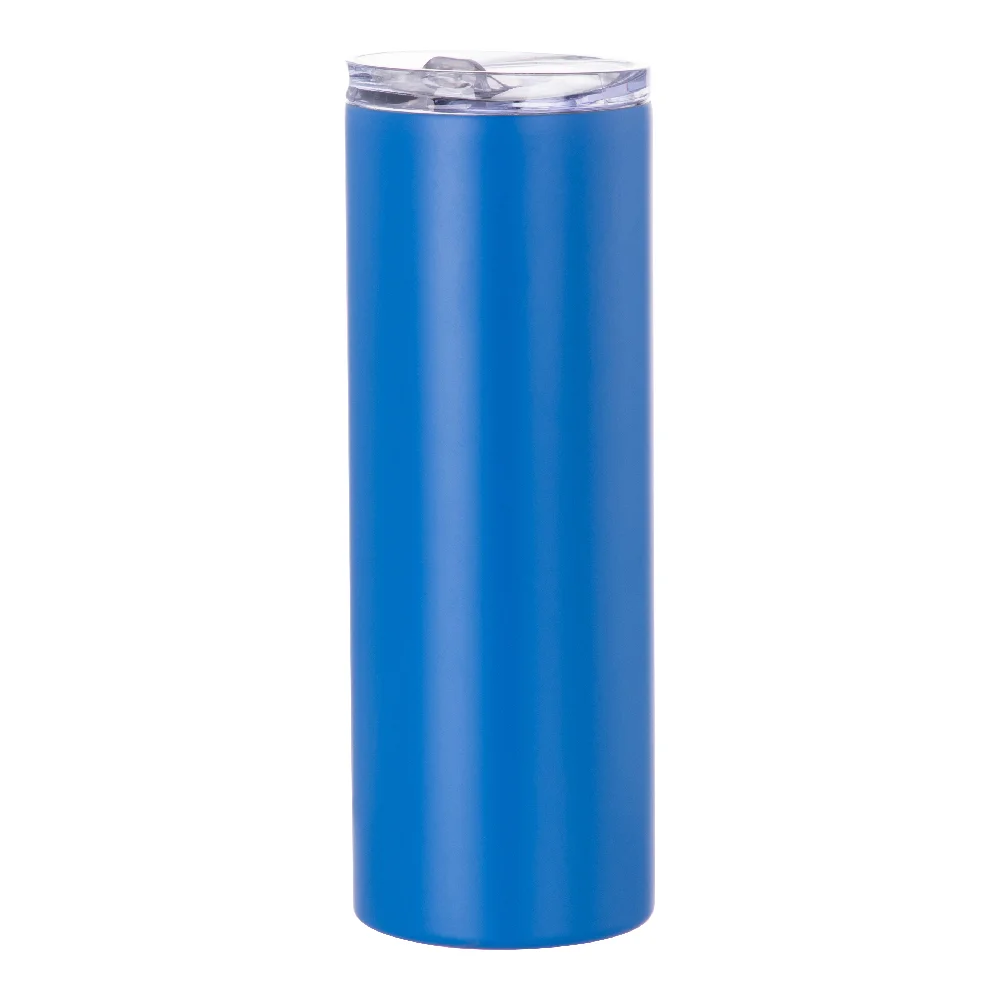 20oz Stainless Steel Sublimation Skinny Tumbler with Straw (Matt  Silver) thumbnail 1