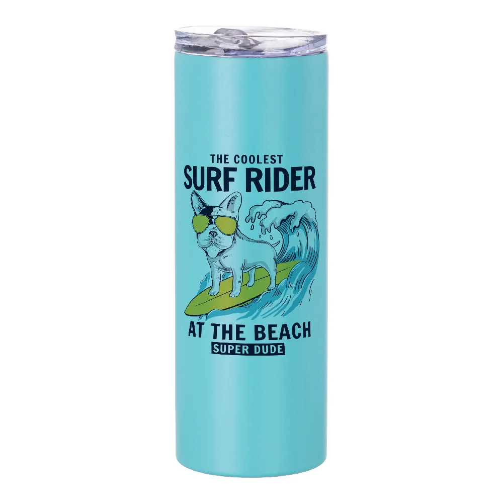 20oz Stainless Steel Sublimation Skinny Tumbler with Straw (Matt Mint Green) thumbnail 2