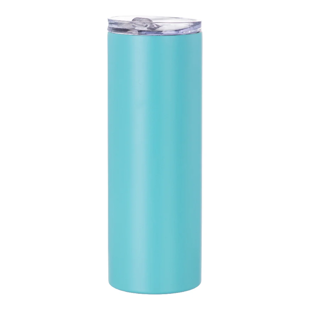 20oz Stainless Steel Sublimation Skinny Tumbler with Straw (Matt Mint Green) thumbnail 1