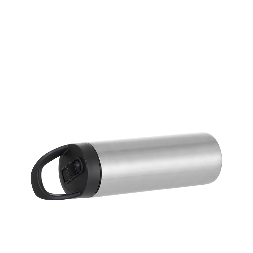 20oz/600ml Stainless Steel Skinny Tumbler with Black Portable Straw Lid(Silver) thumbnail 4