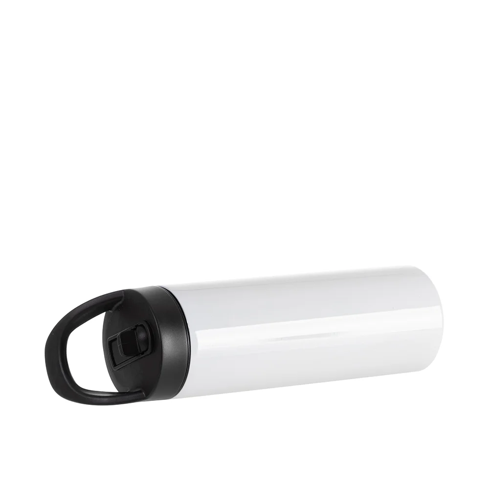 20OZ 600ml Stainless Steel Skinny Tumbler with Black Portable Straw Lid (Glossy White) thumbnail 10