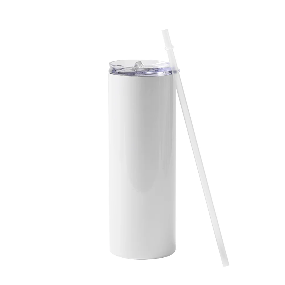 20OZ 600ml Stainless Steel Tumbler with Plastic Straw & Slider Lid thumbnail 6