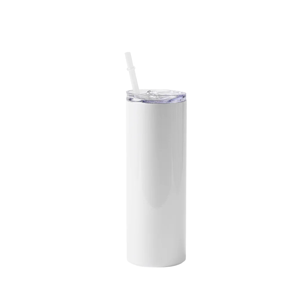 20OZ 600ml Stainless Steel Tumbler with Plastic Straw & Slider Lid thumbnail 1