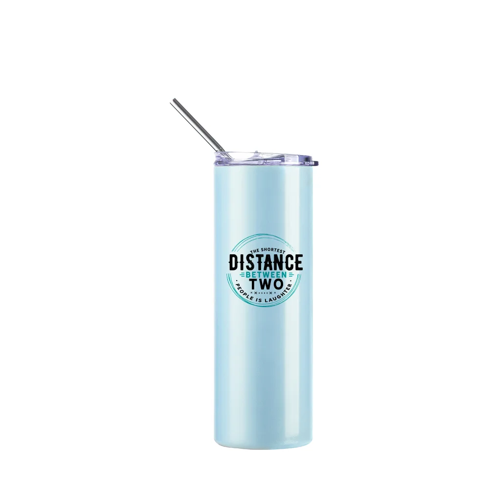 Color Changing Tumbler with Straw(20oz/600ml,Sublimation blank,White-Blue) thumbnail 7