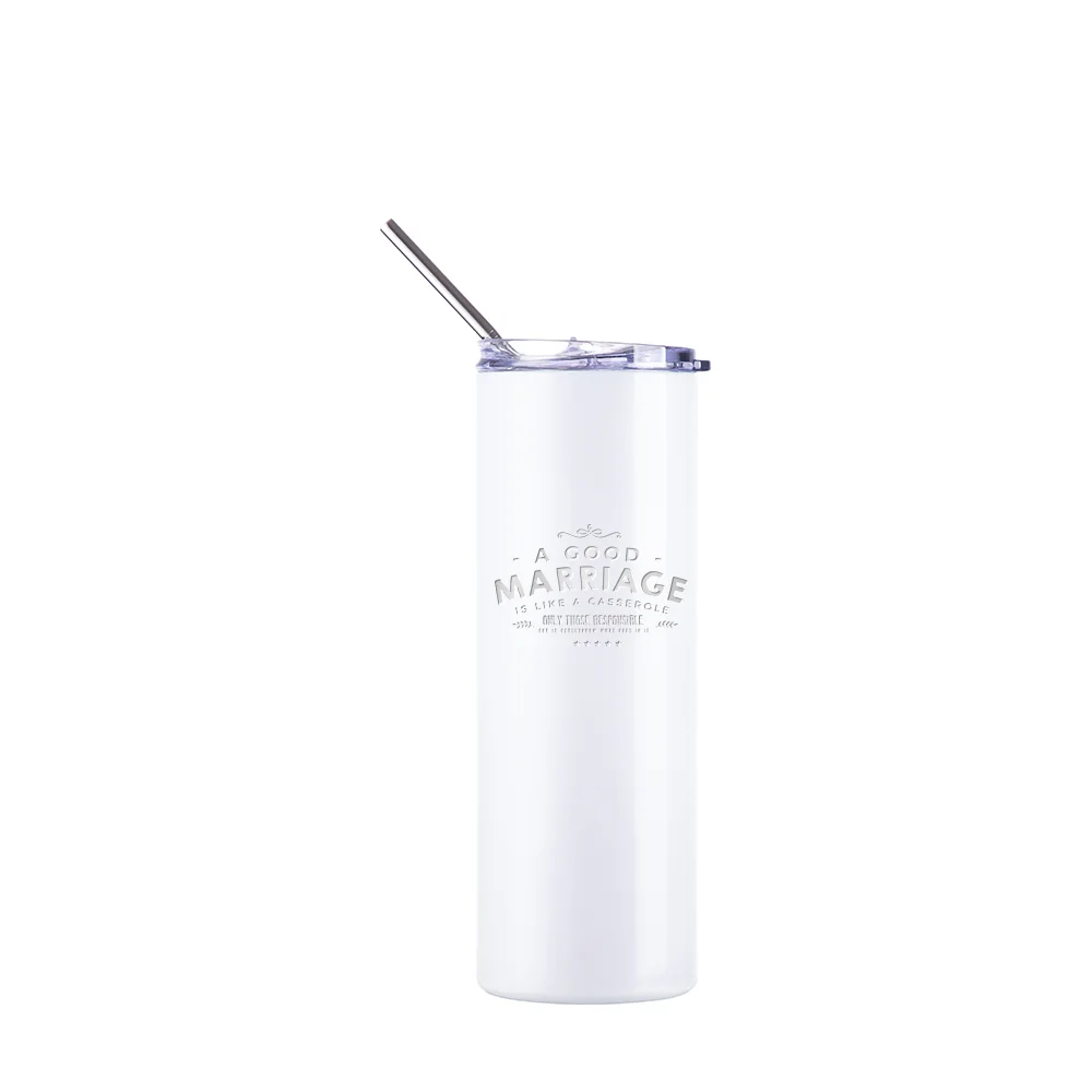 Color Changing Tumbler with Straw(20oz/600ml,Sublimation blank,White-Blue) thumbnail 10