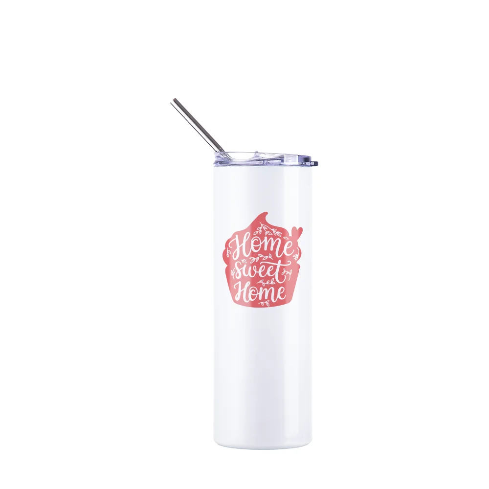 Color Changing Tumbler with Straw(20oz/600ml,Sublimation blank,White-Violet) thumbnail 4