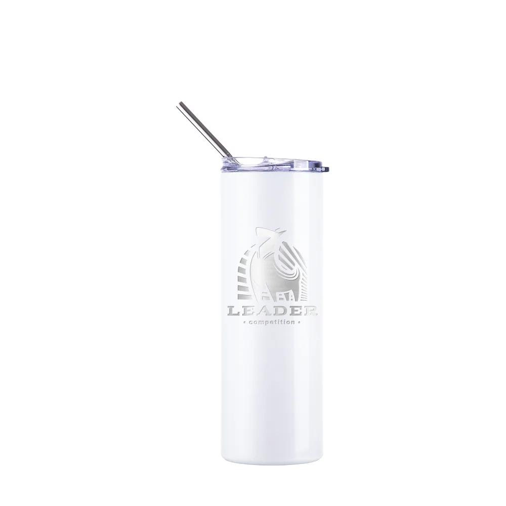 Color Changing Tumbler with Straw(20oz/600ml,Sublimation blank,White-Violet) thumbnail 9