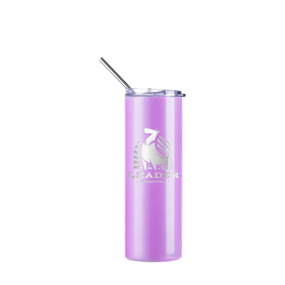 Color Changing Tumbler with Straw(20oz/600ml,Sublimation blank,White-Violet) thumbnail 10