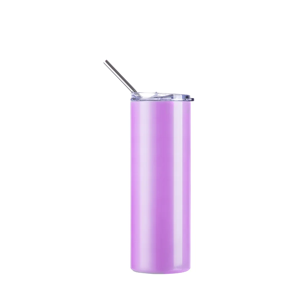 Color Changing Tumbler with Straw(20oz/600ml,Sublimation blank,White-Violet) thumbnail 11