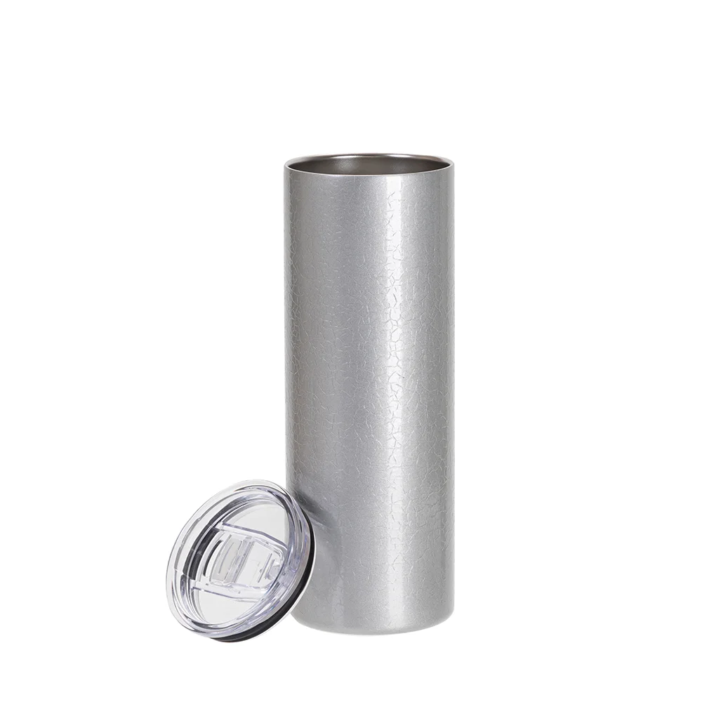 20oz/600ml Crackle Finish Stainless Steel Skinny Tumbler(Silver Grey) thumbnail 5