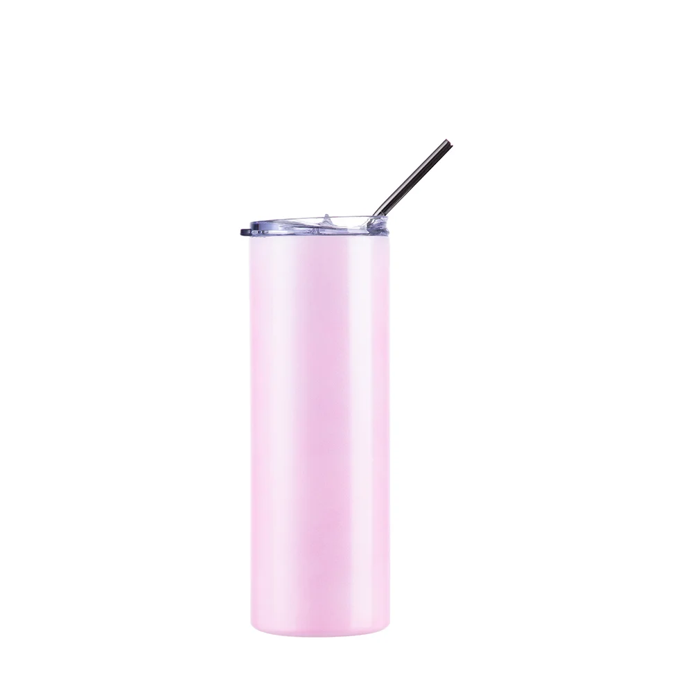 Chameleon Skinny Tumbler with Straw (20oz/600ml,Blue-Pink) thumbnail 5