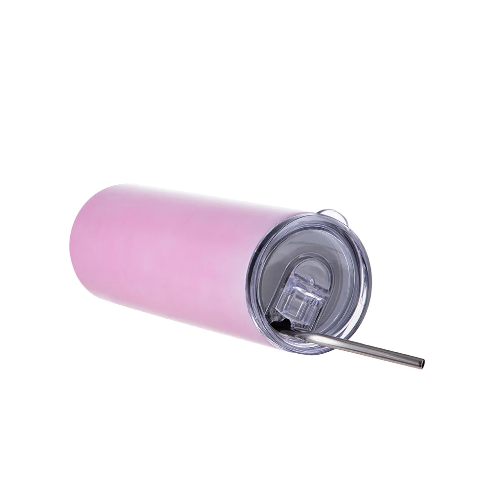 Chameleon Skinny Tumbler with Straw (20oz/600ml,Blue-Pink) thumbnail 8