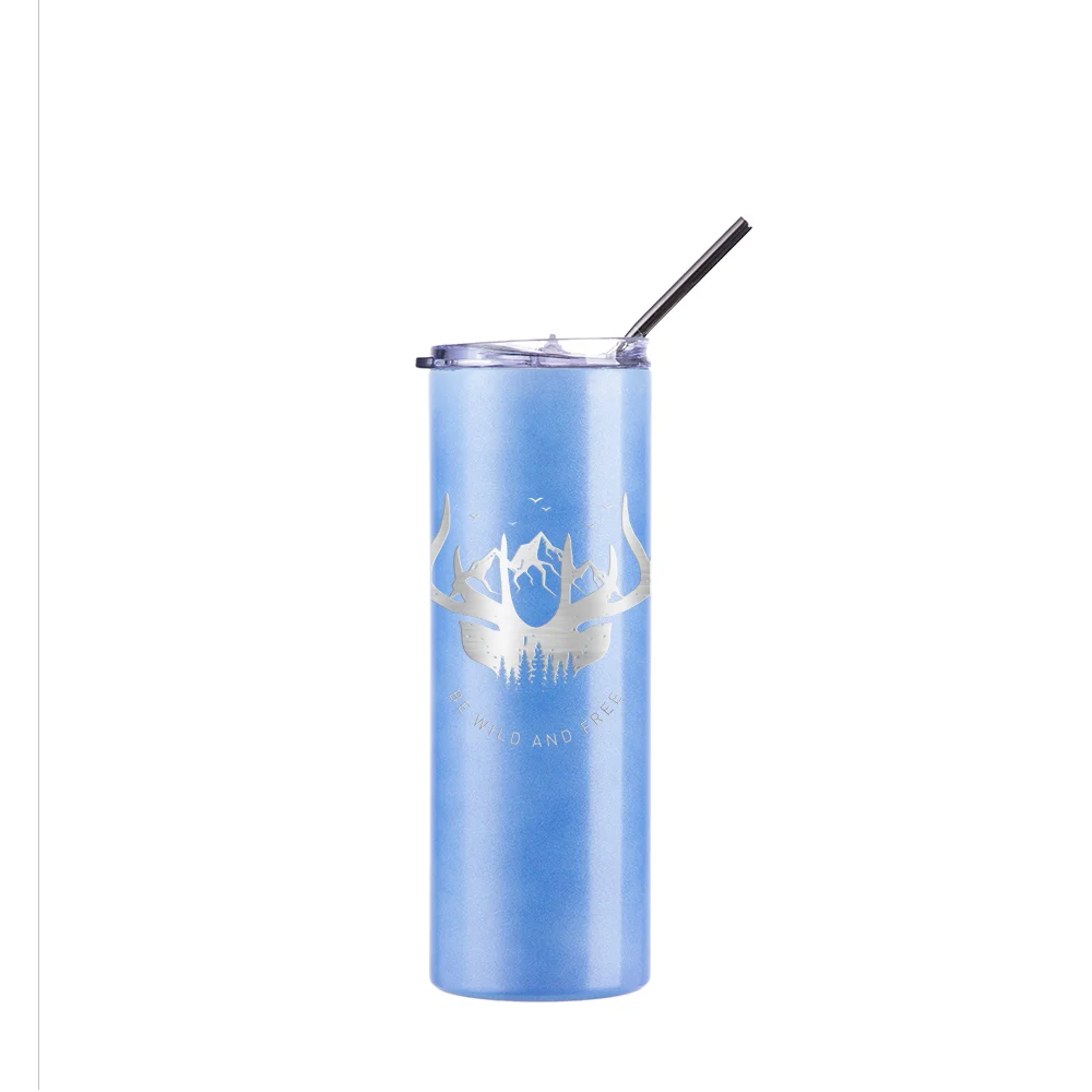 Chameleon Skinny Tumbler with Straw (20oz/600ml,Blue-Pink) thumbnail 10