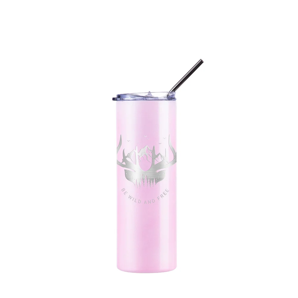 Chameleon Skinny Tumbler with Straw (20oz/600ml,Blue-Pink) thumbnail 11