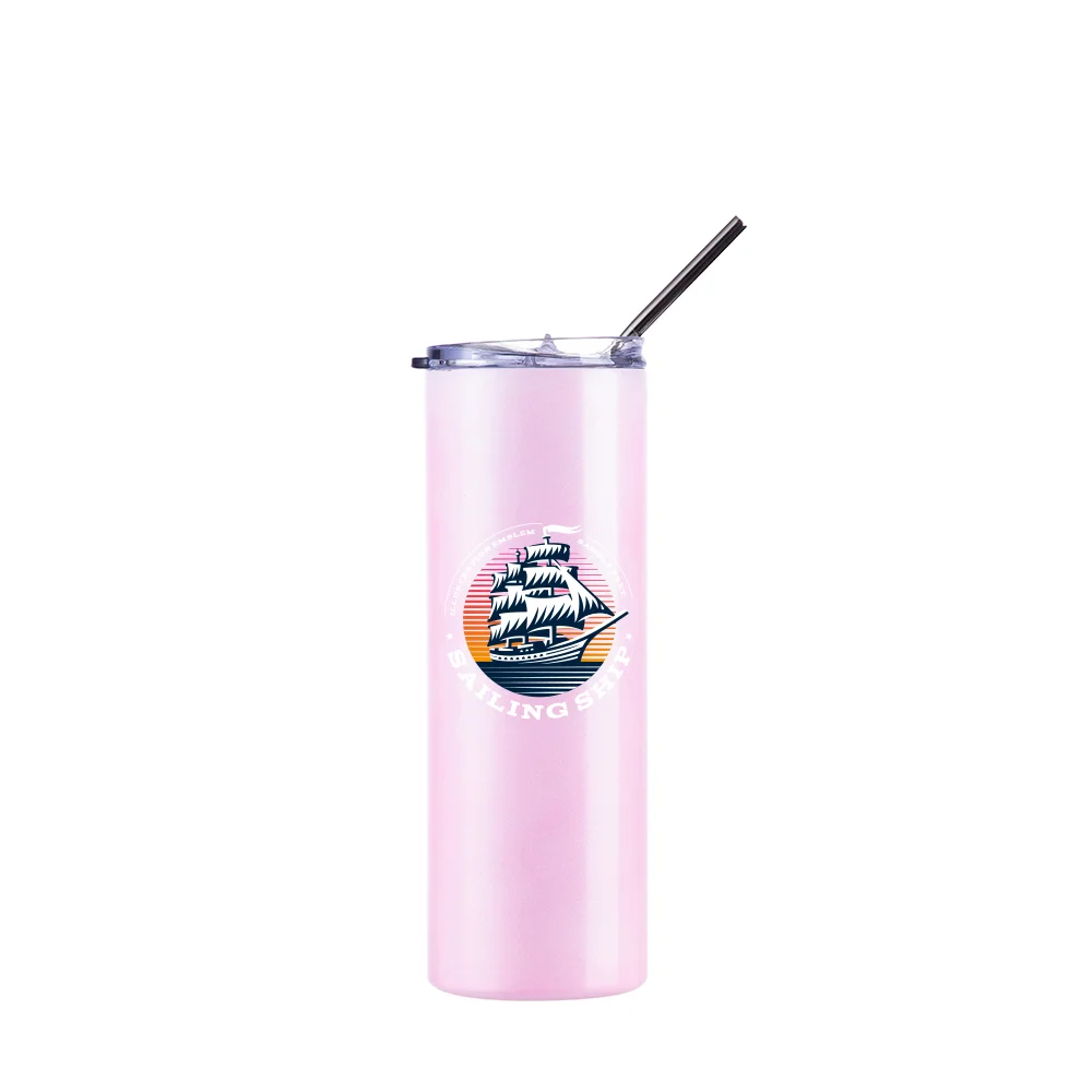 Chameleon Skinny Tumbler with Straw (20oz/600ml,Blue-Pink) thumbnail 13